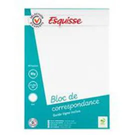 ESQUISSE Bloc correspondanc uni 21x29cm - A4 - x50 feuilles l'unité