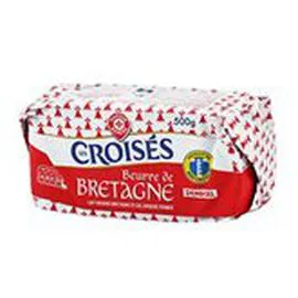 MARQUE REPÈRE, LES CROISÉS Beurre de Bretagne Demi-sel - 80% MG 500g