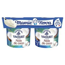 MAMIE NOVA Yaourt gourmand arôme noix de coco 2x150g
