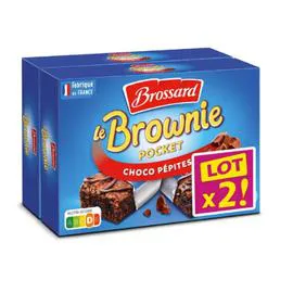 BROSSARD Gâteaux brownie chocolat pépites 2x240g