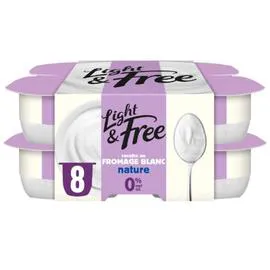 DANONE, LIGHT & FREE Fromage blanc nature 0% MG 8x100g