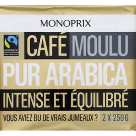 MONOPRIX Café moulu pur arabica intense et équilibré 500g