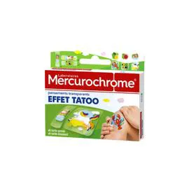 MERCUROCHROME Pansement kids transparent effet tatoo x12