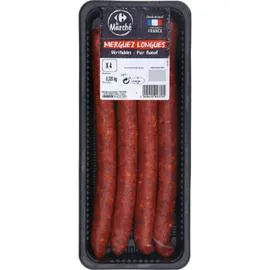CARREFOUR LE MARCHÉ Merguez véritables longues pur boeuf 4x80g