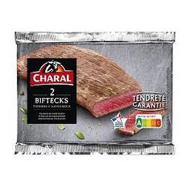 CHARAL Viande Bovine biftecks *** 2x140g