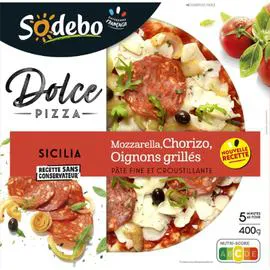 SODEBO Pizza Sicilia mozzarella & chorizo 400g
