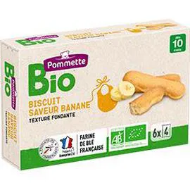 POMMETTE BIO Biscuit saveur banane BIO, dès 10 mois 120g
