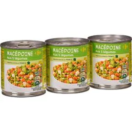 CARREFOUR Macédoine aux 5 légumes 3x130g