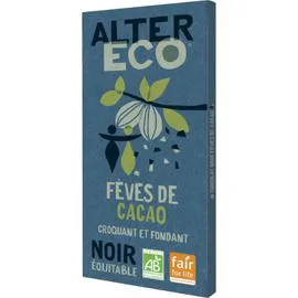 ALTER ECO Chocolat bio noir fèves de cacao 100g