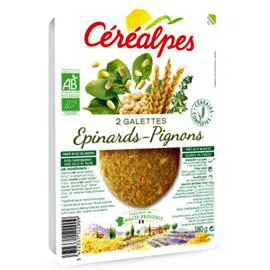 CEREALPES Galettes Épinards & Pignons Bio 180g