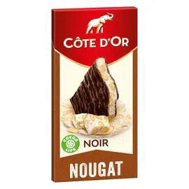 CÔTE D'OR Chocolat noir fourré au nougat 130g