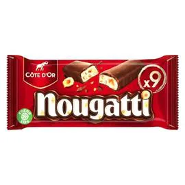 CÔTE D'OR, NOUGATTI Barres chocolatées au chocolat au lait et nougat 270g