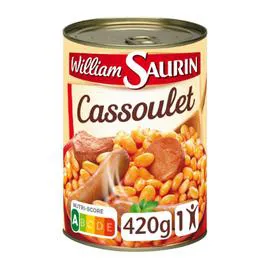 WILLIAM SAURIN Plat cuisiné cassoulet mitonné 420g