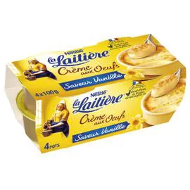 NESTLÉ, LA LAITIÈRE Crème aux Oeufs saveur vanille 4x100g