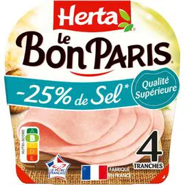 HERTA Jambon sel réduit Le Bon Paris 140g
