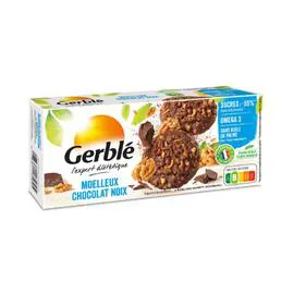 GERBLÉ Biscuits moelleux aux noix et au chocolat 138g