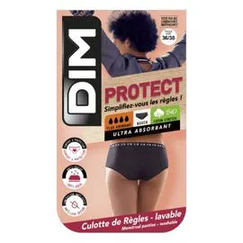 DIM Boxer menstruel femme noir flux abondant coton Bio T36/38 l'unité