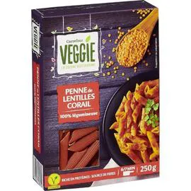 CARREFOUR VEGGIE Pâtes penne colorées de lentilles corail 250g
