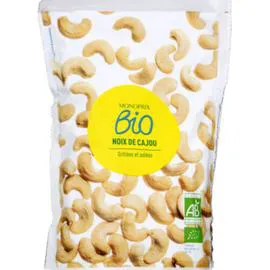 MONOPRIX BIO Noix de cajou grillées et salées bio 120g