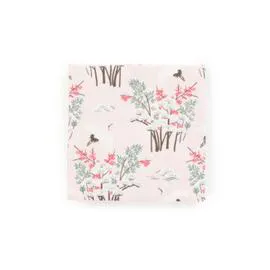 MONOPRIX MAISON 20 serviettes, motif héron, 33x33cm, rose l'unité