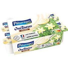 PÂTURAGES Yaourt brassé Onctueux vanille 8x125g