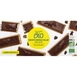 MONOPRIX BIO Biscuits chocolat au lait coeur de lait bio 125g
