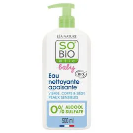 LÉA NATURE, SO'BIO ÉTIC Eau Micellaire Nettoyante Apaisante à l'Aloe Vera Bébé Peaux Sensibles Bio 500ml