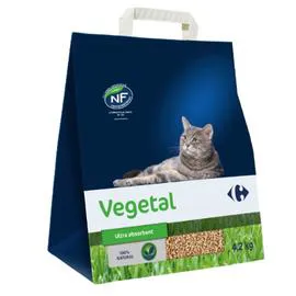 CARREFOUR Litière pour chats végétale 4,2kg