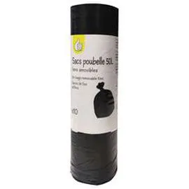 AUCHAN, POUCE Sacs poubelle liens amovibles 50l x10