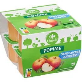 CARREFOUR CLASSIC' Compote pomme sans sucres ajoutés 8x100g