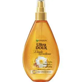 GARNIER, ULTRA DOUX Huile Cheveux Nourrissant Cheveux secs Huiles Merveilleuses Argan & Camélia 150ml