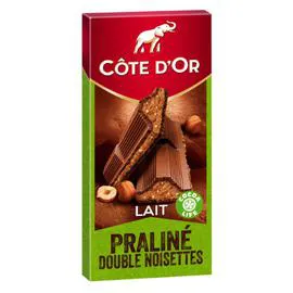 CÔTE D'OR Chocolat au lait fourré praliné double noisettes 200g