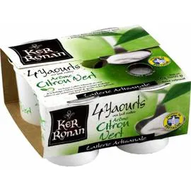 KER RONAN Yaourt citron vert 4x125g