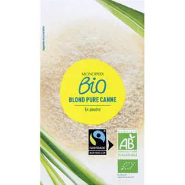 MONOPRIX BIO Sucre en poudre blond pure canne bio 500g