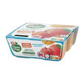 MARQUE REPÈRE, DOUCEUR DU VERGER Dessert fruitier pomme mangue s/sucre 4x100g