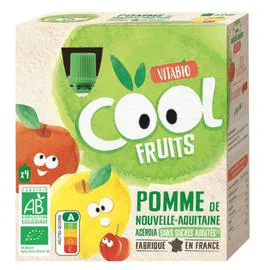 VITABIO Compote à boire pomme de France acérola sans sucres ajoutés Bio 4x90g