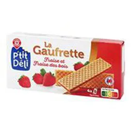 MARQUE REPÈRE, P'TIT DÉLI Gaufrette Fraise des bois 160g