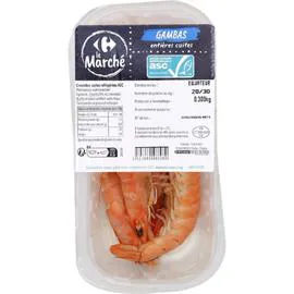 CARREFOUR LE MARCHÉ Gambas entières cuites ASC 20/30 300g