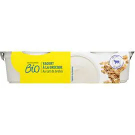 MONOPRIX BIO Yaourt à la grecque nature bio 2x150g