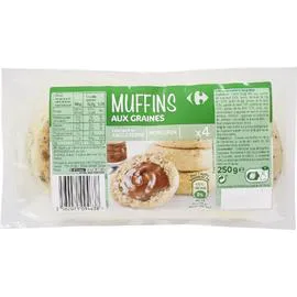 CARREFOUR Muffins aux graines 250g