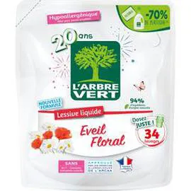 L'ARBRE VERT Lessive liquide éveil floral hypoallergénique 1,53l