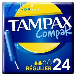 TAMPAX Tampons Compak Régulier Avec Applicateur x24