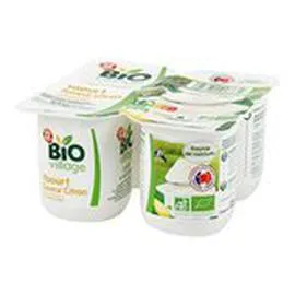 MARQUE REPÈRE, BIO VILLAGE Yaourt Bio Aromatisé Citron 4x125g