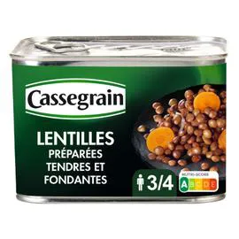 CASSEGRAIN Lentilles préparées tendres et fondantes 460g