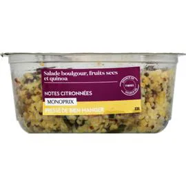 MONOPRIX Salade boulgour quinoa fruits secs sauce citronnée 200g