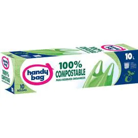 HANDY BAG Sac poubelle à poignées 10L 100% compostable x10