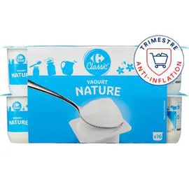 CARREFOUR CLASSIC' Yaourt nature 16x125g