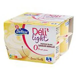 MARQUE REPÈRE, DÉLISSE Fromage blanc Déli'light Vanille - 0% MG 8x100g