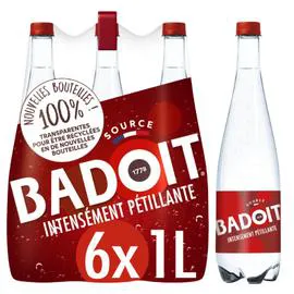 BADOIT Eau gazeuse minérale intensément pétillante Rouge 6x1l