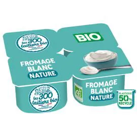 LES 300 & BIO Fromage blanc nature Bio 4x100g